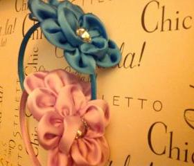 Retro Flower Silk Headband 